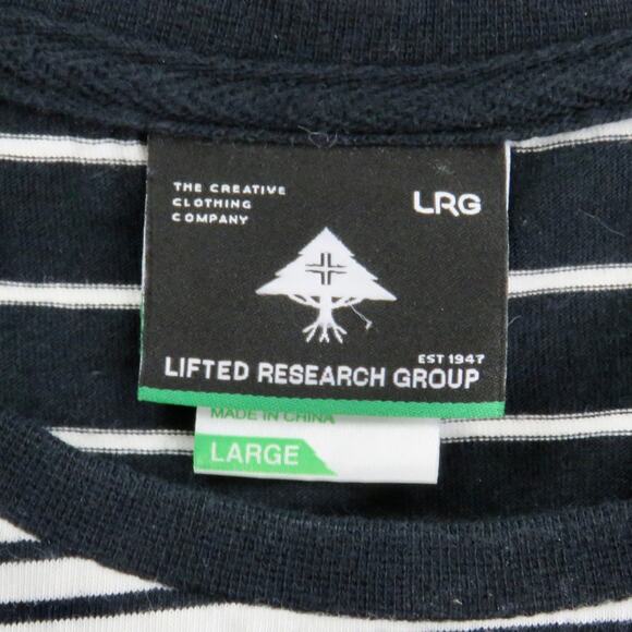 Urban Outfitters Smiley Face Happy Face Black & White Striped Crewneck T-Shirt - Picture 6 of 9